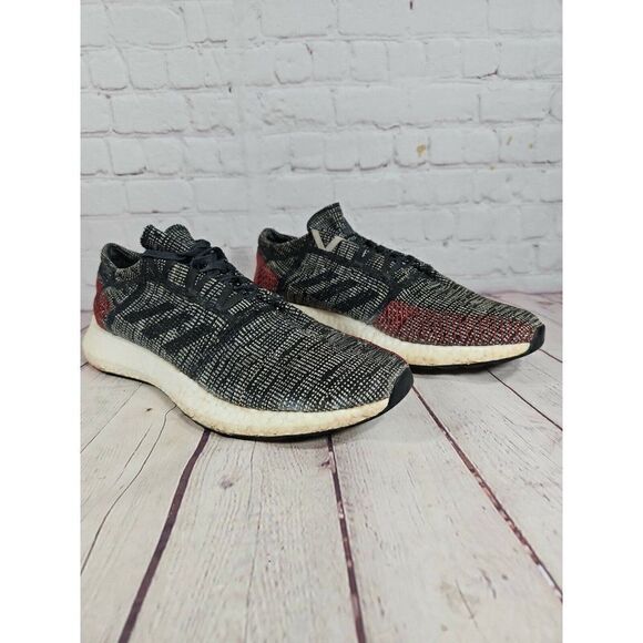 Adidas Pure Boost Go Gray Black Red Athletic Running Shoes Men\'s Size 13 main image 5